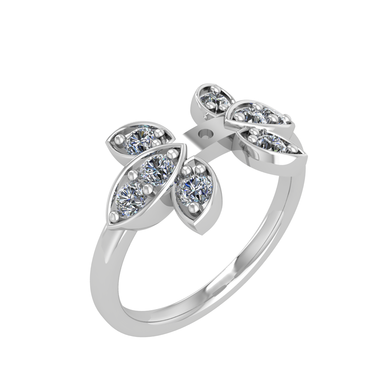 FLORAL ACCENTED  0.00mm x 0.00mm PEG COMPATIBLE ENGAGEMENT RING